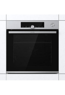 Gorenje Духова шафа електрична, 77л, A+, пара, дисплей, готування на різних рівнях, нерж