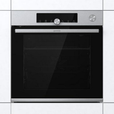 Gorenje Духова шафа електрична, 77л, A+, пара, дисплей, готування на різних рівнях, нерж