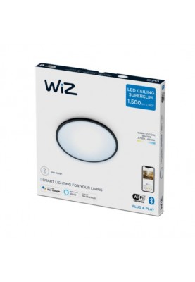 WiZ Світильник стельовий розумний SuperSlim Ceiling, 16W, 1500lm, 29,2см, 2700-6500K, Wi-Fi, чорний
