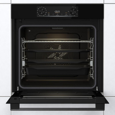 Gorenje Духовий шафа електричний, 77л, A+, пара, дисплей, піроліз, чорний