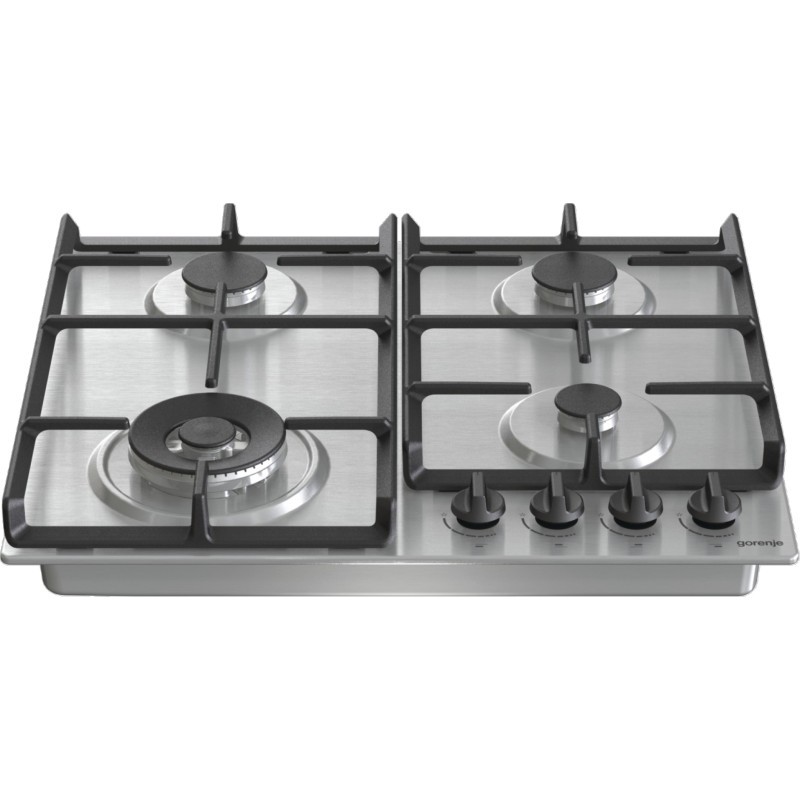Gorenje Варильна поверхня газова, 60см, чавун, конфорка Wok, нерж