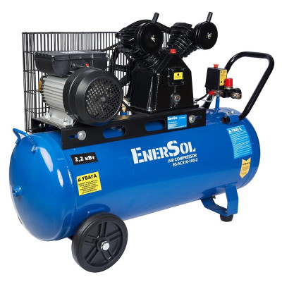 EnerSol Компрессор повітряний ES-AC310-100-2 безолійний 2.2кВт, 100л, 311л/хв, 8бар, 69.4кг