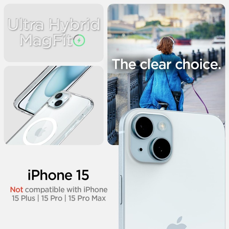 Spigen Чохол для Apple iPhone 15 Ultra Hybrid MagFit, White