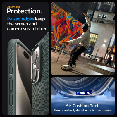 Spigen Чохол для Apple iPhone 15 Pro Liquid Air, Abyss Green