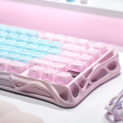 GravaStar Клавіатура механічна GravaStar Mercury K1 Lite 80keys, GravaStar x BSUN Grey, BT/WL/USB, Aurora Mist