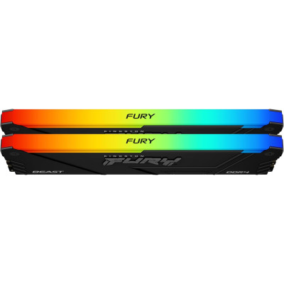 Kingston Пам'ять ПК Kingston DDR4 32GB KIT (16GBx2) 3200 FURY Beast RGB Kingston Пам'ять ПК Kingston DDR4 32GB KIT (16GBx2) 3200 FURY Beast RGB