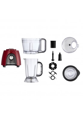 Russell Hobbs Кухонна машина Desire Red, 600Вт, чаша-пластик, корпус-пластик, насадок-4, червоний