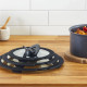 Tefal Набір скляних кришок Ingenio, 16см, 18см, 20см, скло, пластик, чорний