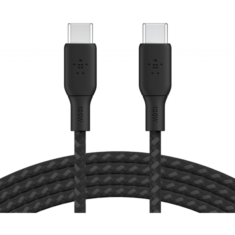 Belkin Кабель заряджання/синхронізації USB-С > USB-С 3м, 100Вт, плетений, чорний