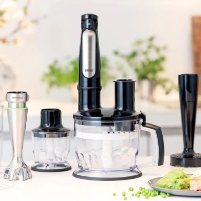 Braun Блендер заглибний Multiquick 7Х, 850Вт, чаша-600мл, мультишвидкісний, чорно-сірий