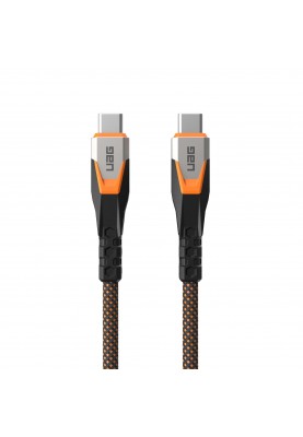 UAG Кабель USB-C > USB-C 3.2 заряджання/синхронізації 0.75м, 240Вт, Type-C, Rugged Double Braided Nylon, Black/Orange