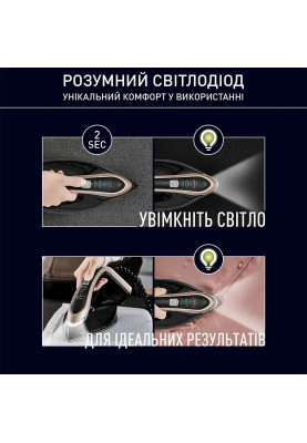 Tefal Утюг-парогенератор Pro Express Vision, 3000Вт, 1200мл, паровий удар -800гр, постійна пара - 180гр, керам. підошва, чорно-золотий