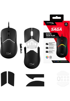 HyperX Миша Pulsefire SAGA, RGB, USB-A, чорний