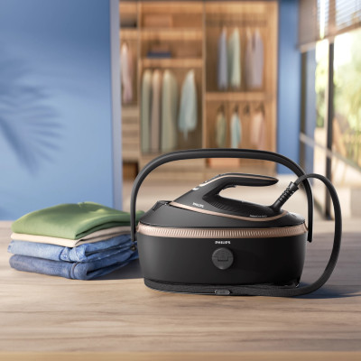 Philips Парогенератор Philips PerfectCare 8000, 3120Вт, 1400мл, паровий удар -800гр, верт. відпарювання, нерж. сталь, чорний