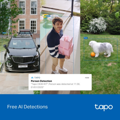 TP-Link Комплект розумної бездротової камери TAPO C630 KIT 3K та сонячної панелі