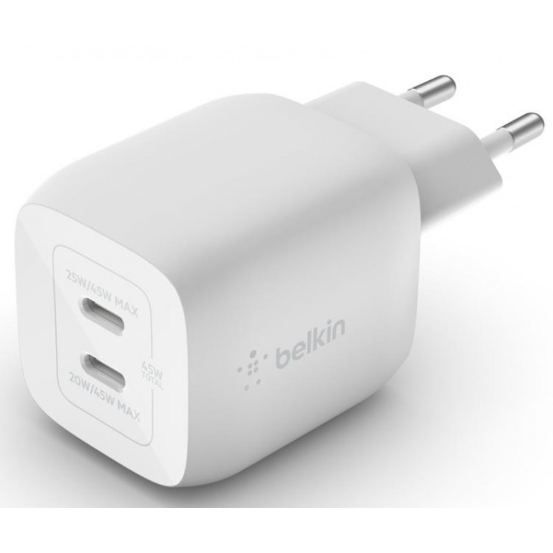 Belkin Мережевий ЗП Home Charger 45W GAN PD PPS Dual USB-С