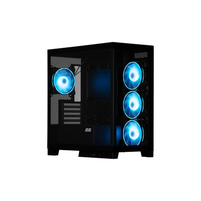 2E Gaming Корпус Fantom GK701B без БЖ 2xUSB3.0, 1xUSBType-C, 4x120мм ARGB, VGA 400мм, LCS ready, контролер з пультом, TG Side/Front Panel, mATX, чорний