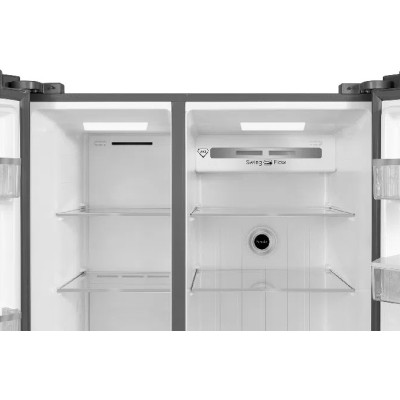 TCL Холодильник SBS, 177х92х74см, холод.відд.-396л, мороз.відд.-192л, 2дв., A++, NF, інв., диспл зовн., зона св-ті, диспенсер, нерж