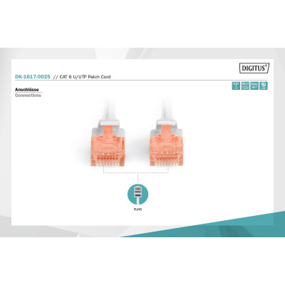 Digitus Патч-корд CAT 6 UTP, 30м, AWG 26/7, Cu, LSZH, сірий Digitus Патч-корд CAT 6 UTP, 30м, AWG 26/7, Cu, LSZH, сірий