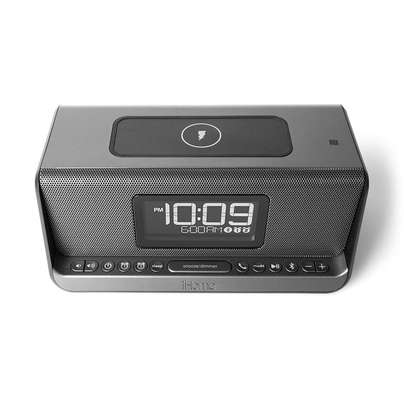 iHome Акустична док-станція IBN350G, Qi Wireless Charging, BT, NFC, USB, Aux Mic