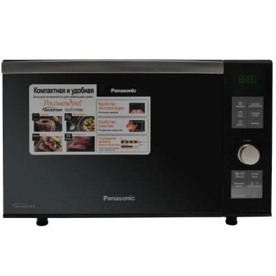 Panasonic Мікрохвильова піч, 23л, 1000Вт, гриль, дисплей, чорний NN-DF383BZPE