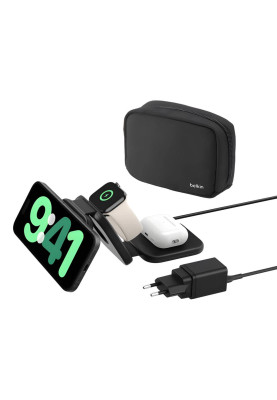 Belkin Зарядний пристрій бездротовий 3в1 Travel Pad Wireless Qi2 15Вт, чорний