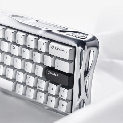 GravaStar Клавіатура магнітна Mercury V60 Pro 60keys, GravaStar Blackcore, USB-A, 8k, RGB, Chrome Silver