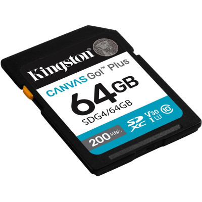 Kingston Карта пам'яті Kingston SD 64GB C10 UHS-I U3 V30 R200MB/s Kingston Карта пам'яті Kingston SD 64GB C10 UHS-I U3 V30 R200MB/s