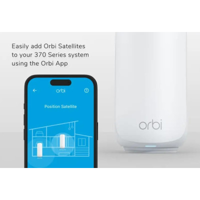 NETGEAR Система WiFi-Mesh Orbi RBE370 сателіт, BE5000, білий