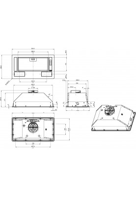 Gorenje Витяжка вбудовувана, 54см, 370м3г, сірий