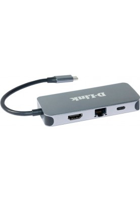 D-Link USB-Концентратор DUB-2335 3xUSB3.0, 1xUSB-C/PD, 1xHDMI 1.4b, 1xGE, USB-C