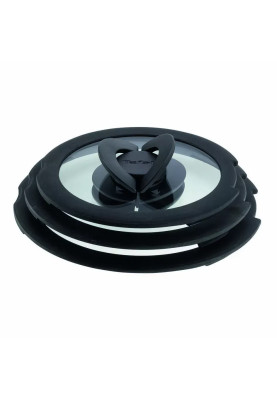Tefal Набір скляних кришок Ingenio, 16см, 18см, 20см, скло, пластик, чорний