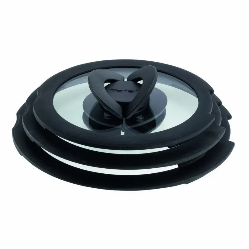 Tefal Набір скляних кришок Ingenio, 16см, 18см, 20см, скло, пластик, чорний