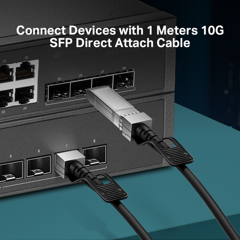 TP-Link Кабель Direct Attach SFP+ Cable for_10 Gigabit connections Up to 1m TP-Link Кабель Direct Attach SFP+ Cable for_10 Gigabit connections Up to 1m