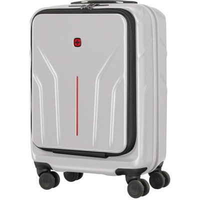 Wenger Валіза Amplix Hardside Carry-On, мала, з відсіком для н/б 16", полікарбонат, TSA, 4 колеса, розширення, USB, сріблястий