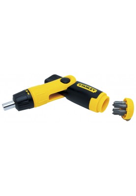 Stanley Викрутка Pistol Grip Ratchet, бітотримач реверсний 1/4", 20 біт, кейс