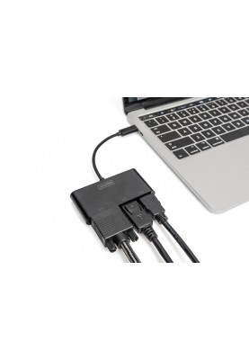 Digitus Адаптер USB-C - HDMI+DP+VGA, M/F, 0.11 m