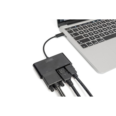 Digitus Адаптер USB-C - HDMI+DP+VGA, M/F, 0.11 m