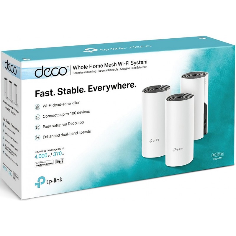 TP-Link Маршрутизатор DECO E4 3PK AC1200 2xFE LAN/WAN MU-MIMO MESH