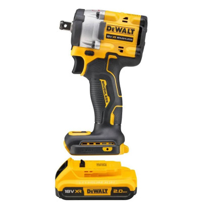 DeWALT Гайковерт ударний аккумуляторний XR Li-Ion 18В акб 2х2А·рік 610Нм 2500об/хв 3550уд/хв 1/2" кейс TSTAK, ЗП 1.1кг