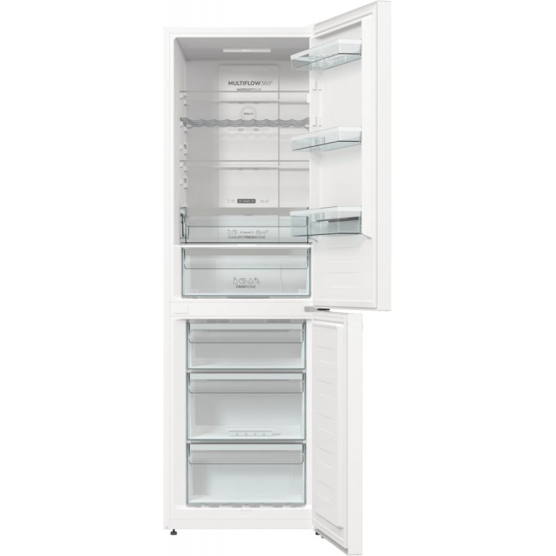 Gorenje Холодильник з нижн. мороз. камерою 185х60х60см, 2 двері, 210(110)л, А++, Total NF, Зона св-ті, Зовн. Диспл, білий
