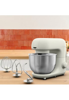 Tefal Міксер планетарний Bake Essential 800Вт, насадки-3, чаша-нерж., метал, 4.8л, білий