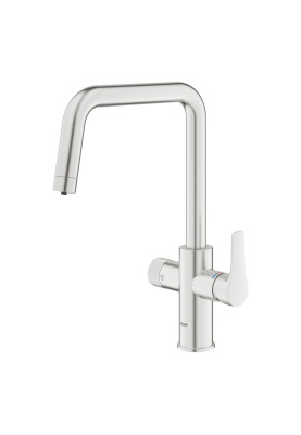 Grohe Змішувач для кухні Blue Pure Start, довж.виливу - 223мм, поворотний, 1+1 фільтр, супер сталь