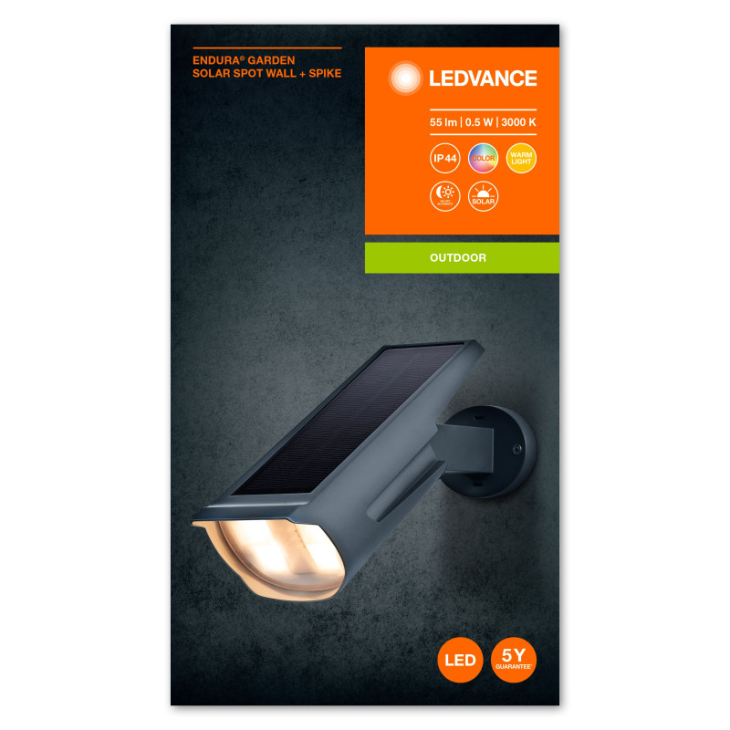 LEDVANCE Світильник автономний ENDURA GARDEN SOLAR SPOT RGBW 0.5Вт 3000К 55Лм IP44 чорний