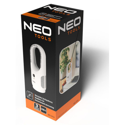 Neo Tools Вентилятор настільний акумуляторний, 345мм, 2200 мАг, білий