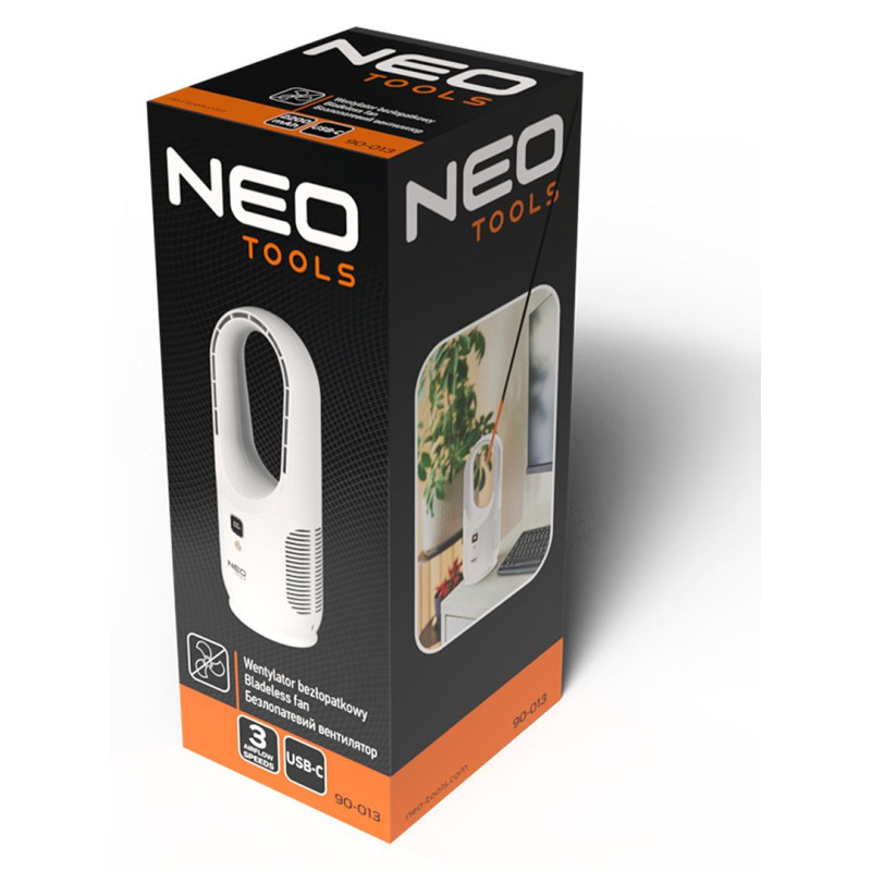 Neo Tools Вентилятор настільний акумуляторний, 345мм, 2200 мАч, білий