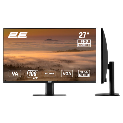 2E Монітор 2E 27" A2725B D-Sub, HDMI, VA, 100Hz