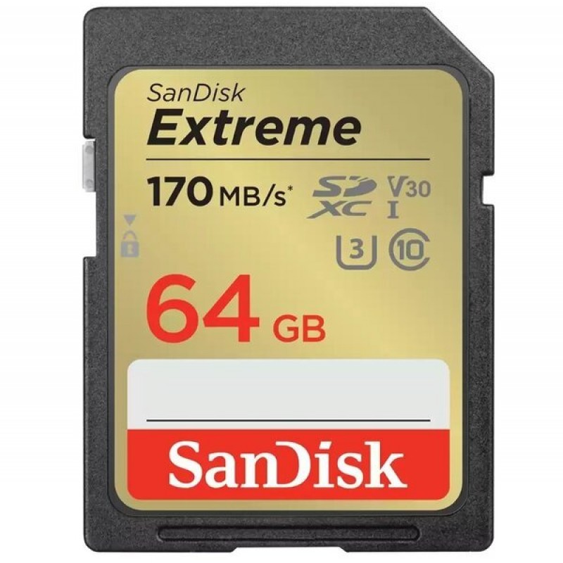 SanDisk Карта пам'яті SD 64GB C10 UHS-I U3 R170/W80MB/s Extreme V30