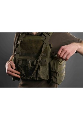 2E Tactical Плитоноска, Тип 1, з кишенями для бічного захисту і підсумками, Молле, зелена