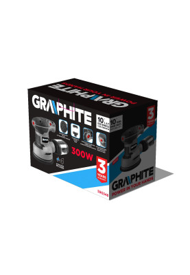 Graphite Шліфмашина ексцентрикова 300Вт 125мм 7000-13000об·хв орбіта 1мм 1.21кг
